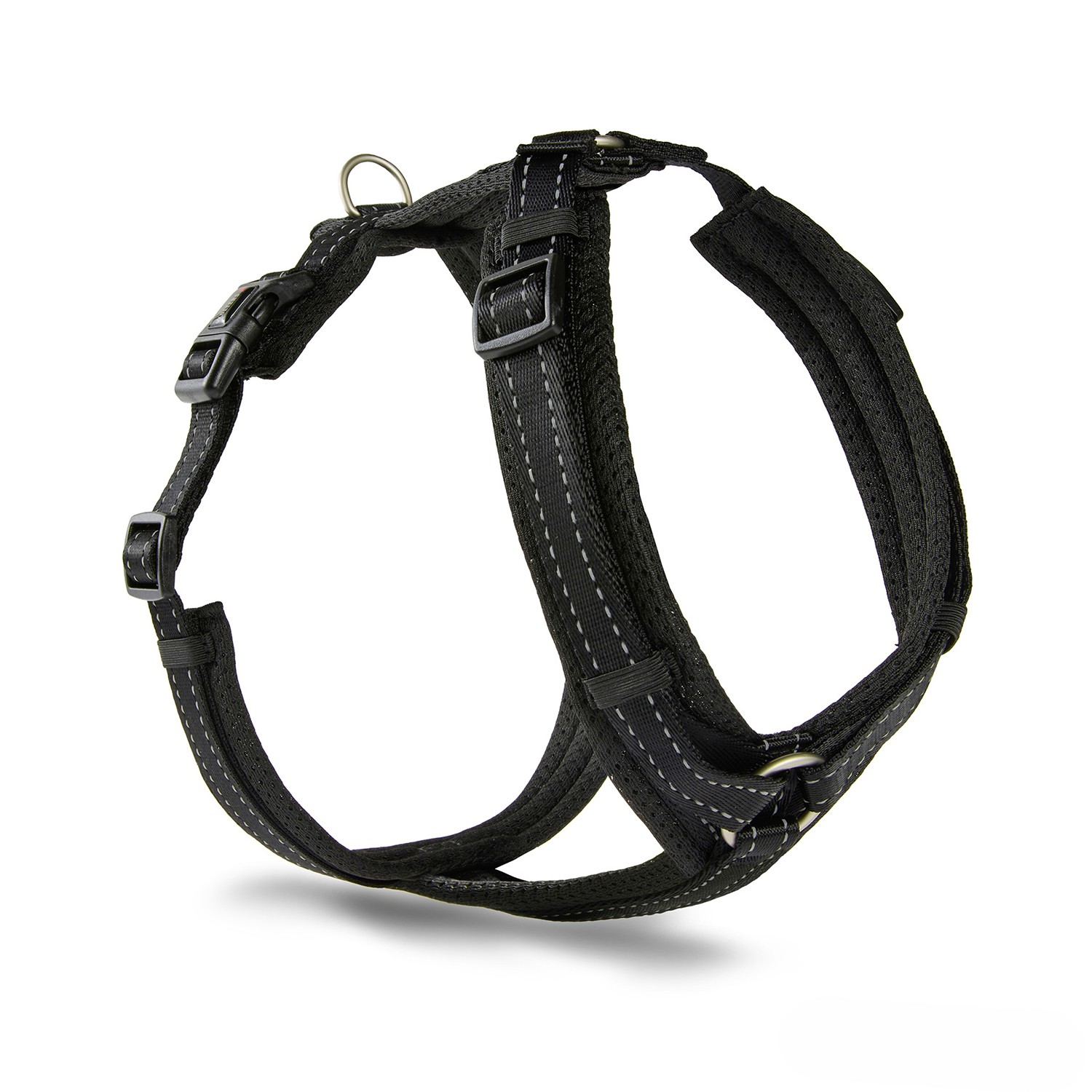 Wolters Hundegeschirr Light Mesh | Brustgeschirr mit Sicherheitsverschlüssen | Farbe Schwarz - Gr. XXS (30 - 40 cm)