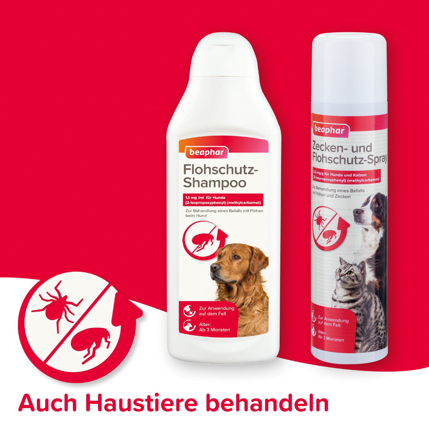 Beaphar Flohschutz-Shampoo | Soforthilfe gegen Flöhe für Hunde und Katzen | Flasche 250 ml