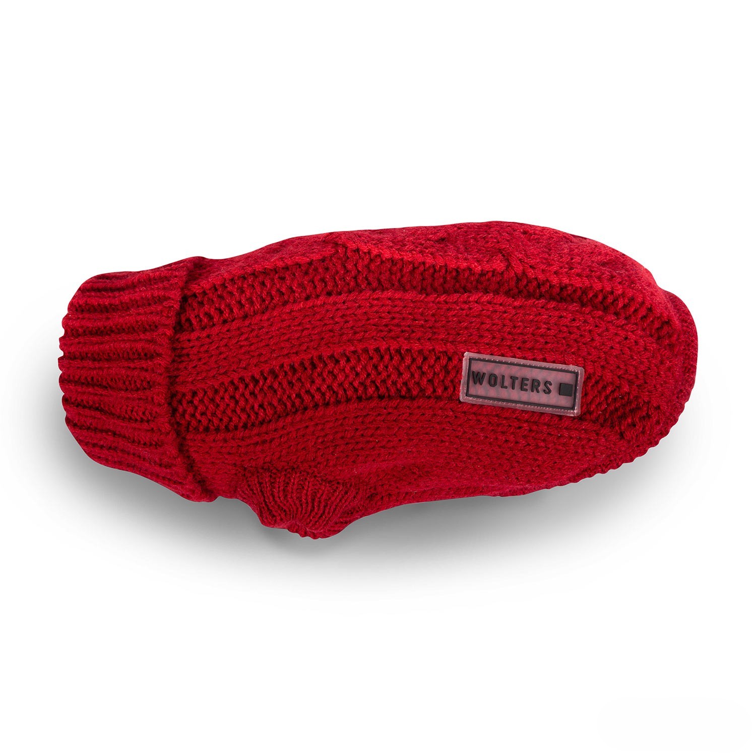 Wolters Strickpullover Zopf Breite Brust Rot | Pullover für Mops, Bulli & Co. mit Zopf-Strickmuster | Gr. 30 (Rückenlänge 28 - 30 cm)