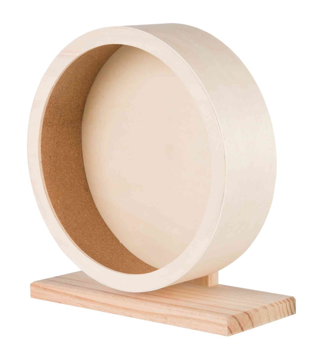 Trixie Laufrad aus Holz mit Kork-Lauffläche – Leise, pfotenfreundlich & kugelgelagert | Größe Ø 28 cm