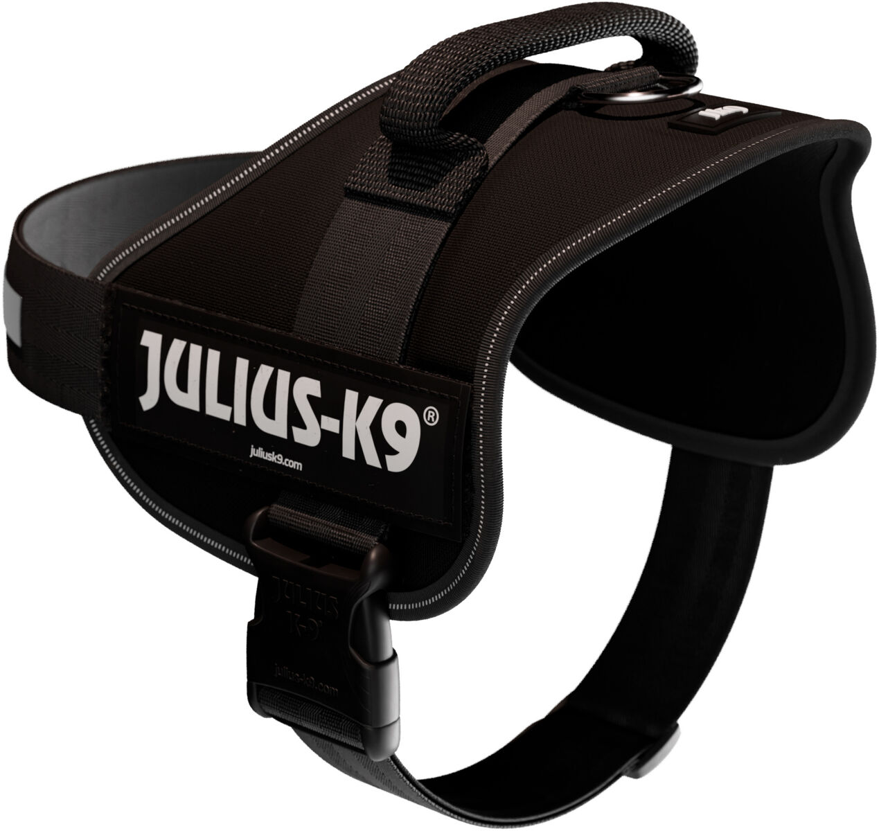 Julius-K9® Powergeschirr® | Hundegeschirr | Schwarz Gr. 1 / L (Brustumfang 66-85 cm)