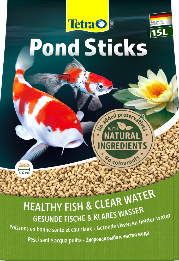 Tetra Pond Sticks | Alleinfuttermittel für Zierfische | Menge 15 l = 1,68 kg