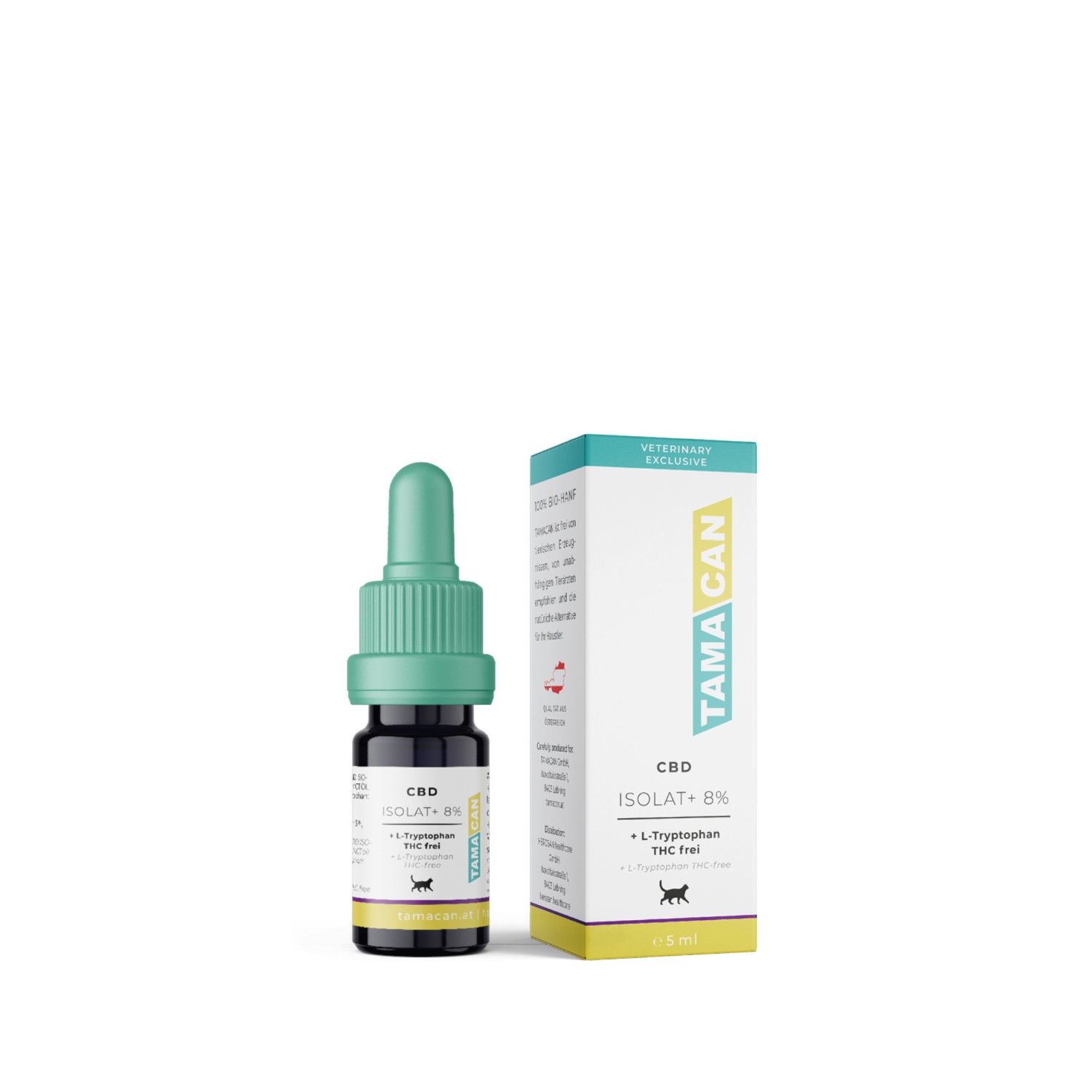 Tamacan Isolat+ | Natürliches Beruhigungsmittel CBD & L-Tryptophan für Katzen | THC-frei & hochverträglich