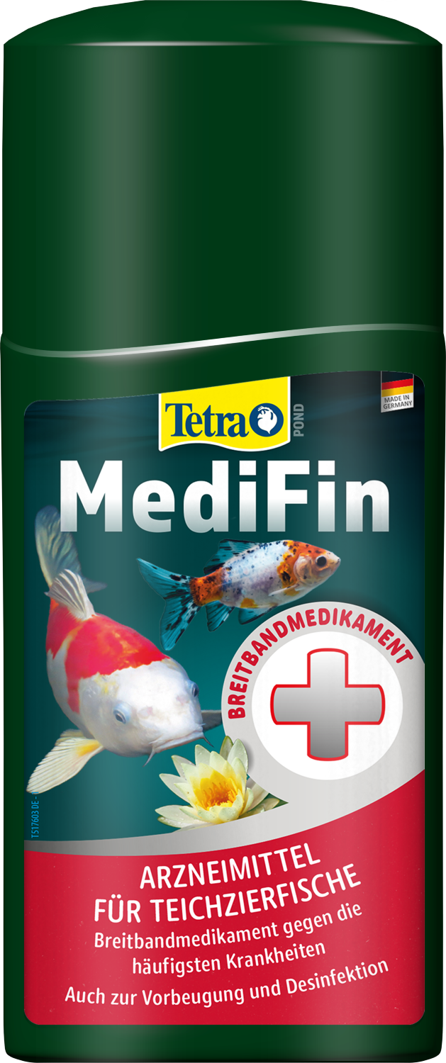Tetra Pond MediFin | Breitbandmedikament für gesunde Teichfische | Arzneimittel für Teichzierfische | Inhalt: 0,25 l