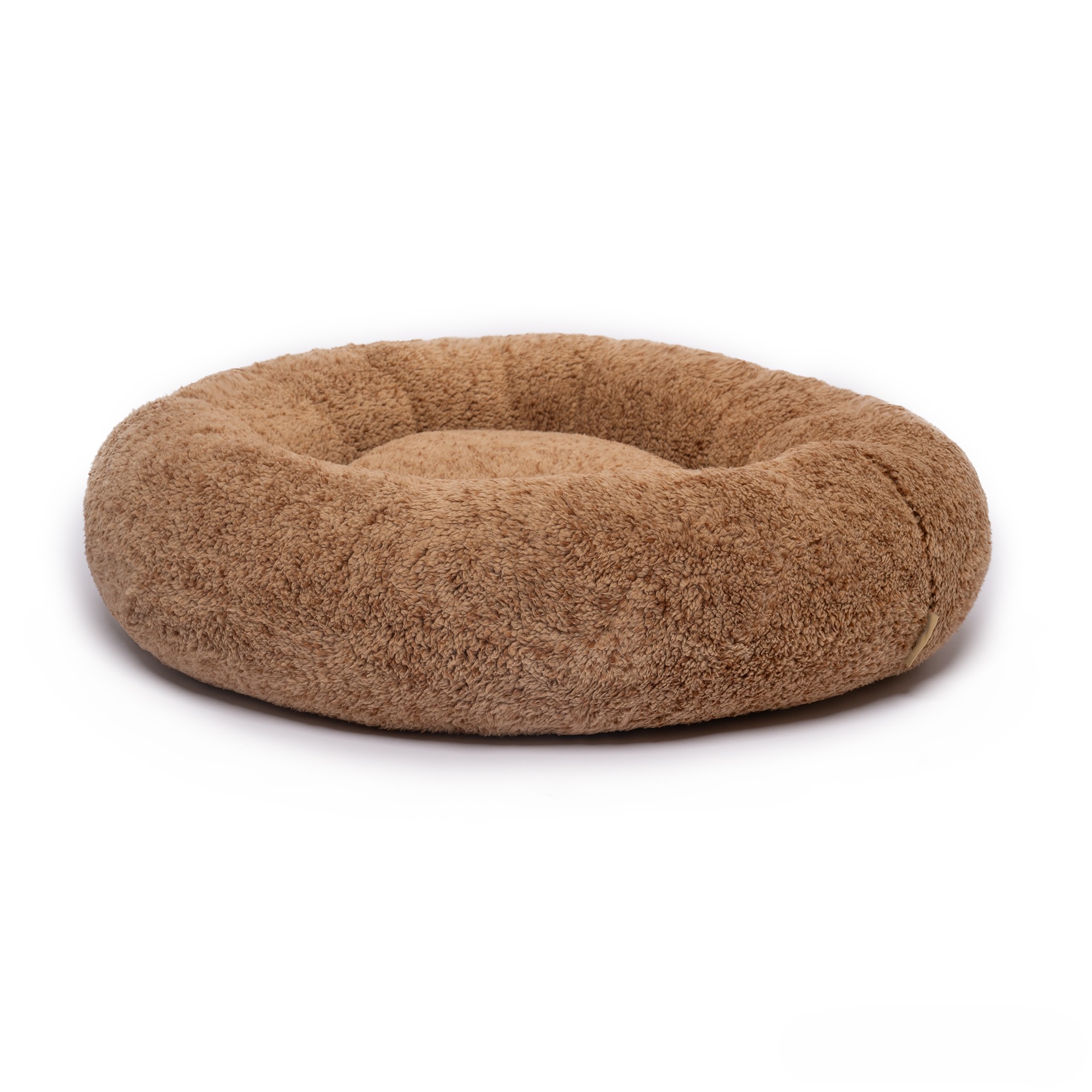 WOLTERS Hundekörbchen Sweet Dreams | Hundebett aus besonders kuscheligem OEKO-TEX® Plüsch | Cinnamon - Gr. M (Ø 70 cm x 20 cm)