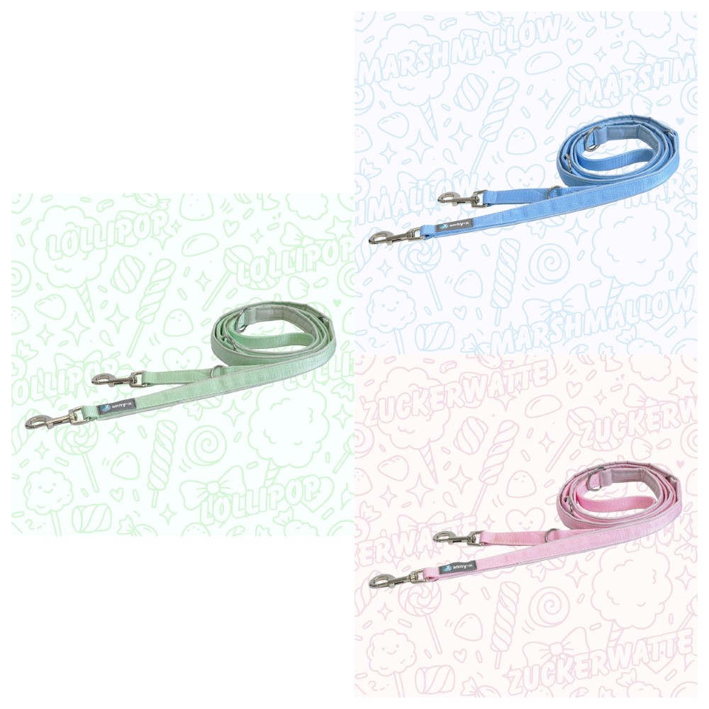 Anny·X Führleine Bolt Fun Lollipop | verstellbare Hundeleine Classic | gepolsterte Leine mit Bolzenkarabiner | Länge 3 m x 2 cm
