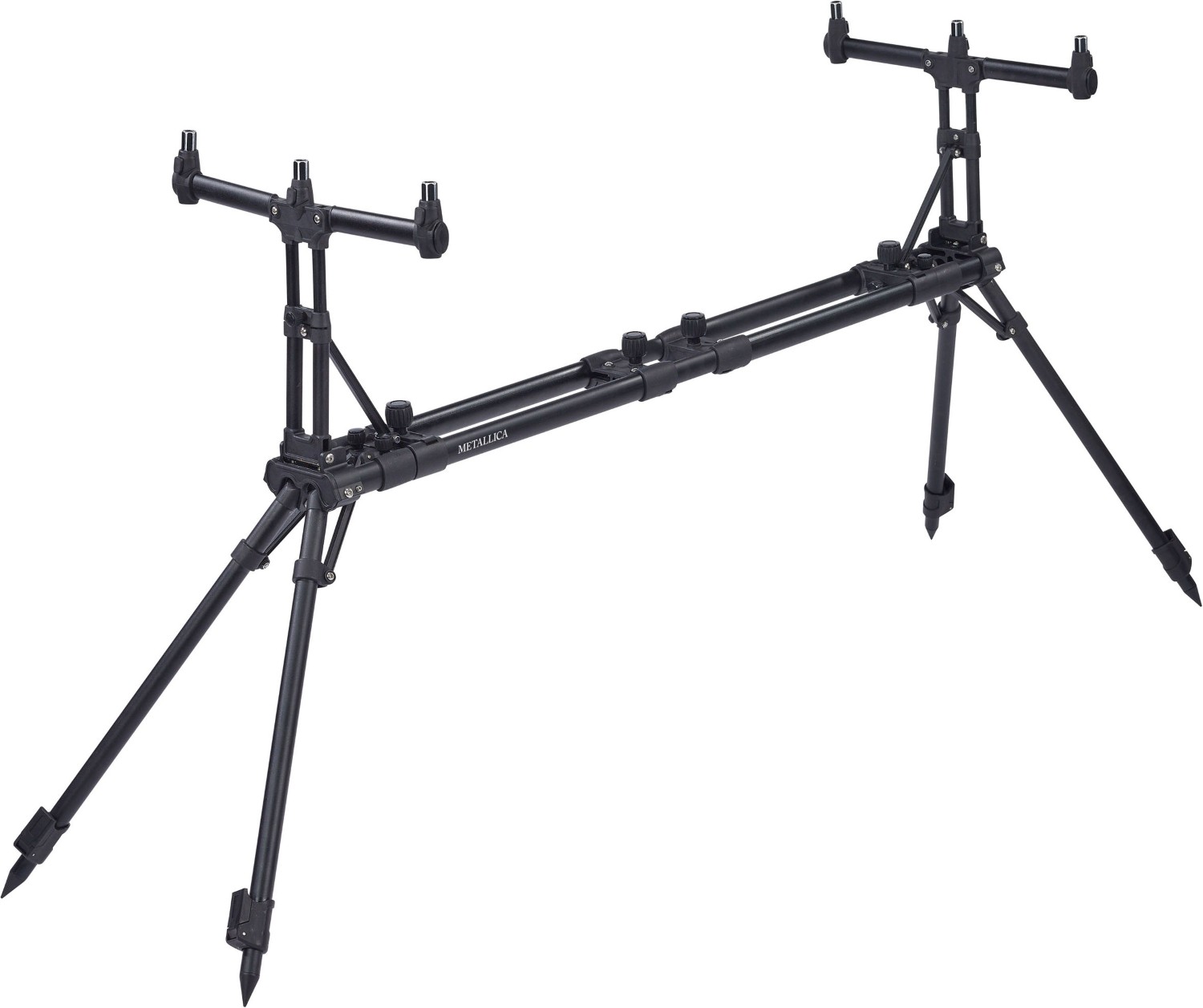 Balzer Metallica Rod Pod mit Tasche und Quick Stop Adaptern | Rutenhalter Karpfenangeln