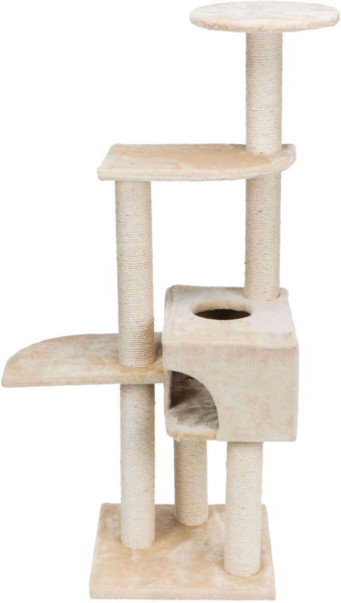 Trixie Kratzbaum Alicante |  kompakter Katzenkratzbaum mit Höhle | Farbe Beige | Maße 45x45x142 cm