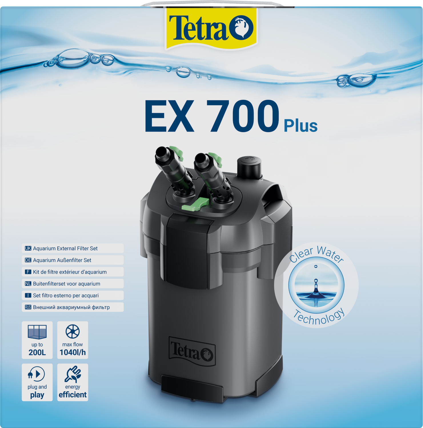 Tetra Aquarium Außenfilter EX Plus Serie | leistungsstarker Filter für mittelgroße Aquarien bis 250 l | EX 700 Plus