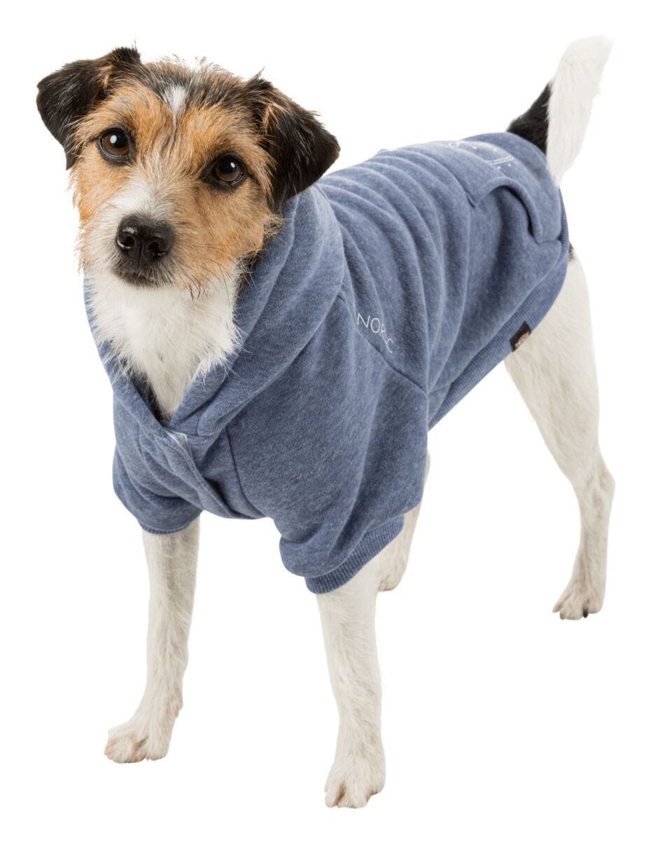 Trixie Hundepulli BE NORDIC Hoodie Flensburg | Hundepullover mit Kapuze | Farbe Blau - Gr. XS 27 cm Rückenlänge