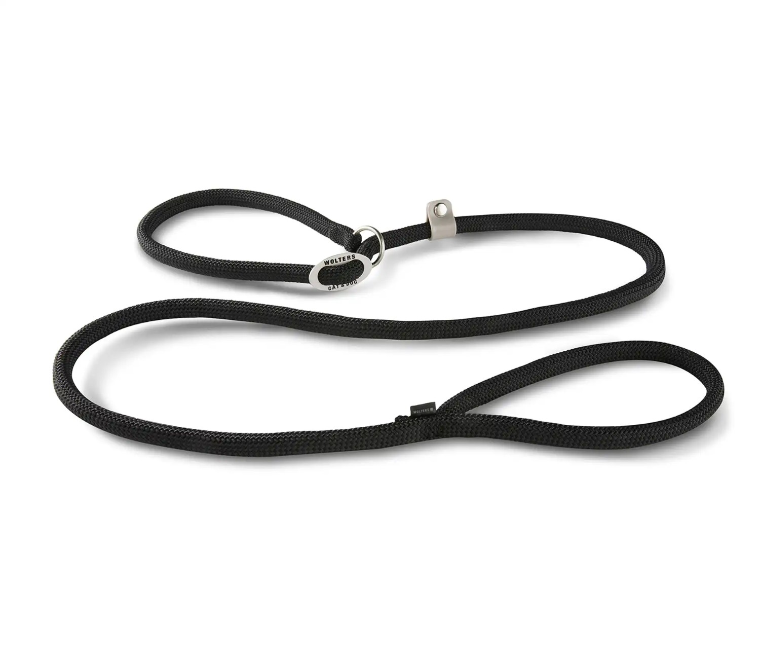 Wolters K2-Tauprogramm Moxonleine Schwarz | Kombination aus Führleine und Halsband | Länge 180 cm x 0,9 cm