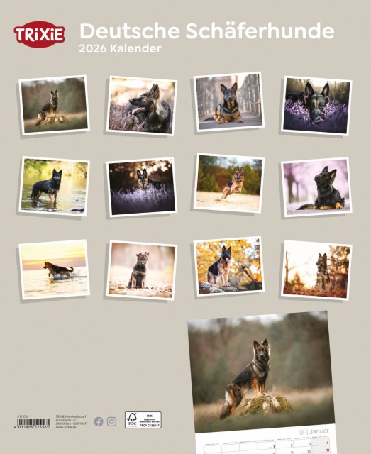 Trixie Motivkalender 2026 | Jahreskalender mit verschiedenen Motive und Themen |  Kalender Deutsche Schäferhunde