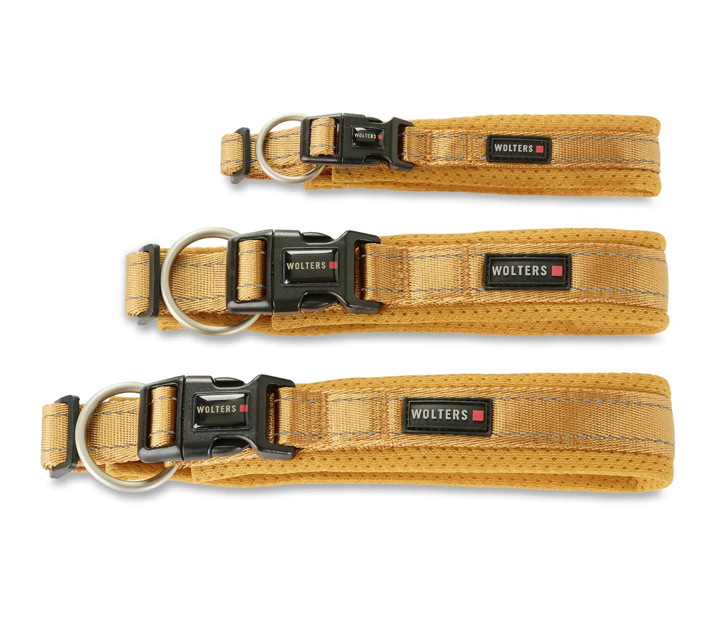 Wolters Halsband Light Mesh Camel | Hundehalsband mit Sicherheitsverschlüssen | Größe XS (Länge 34-41 cm)