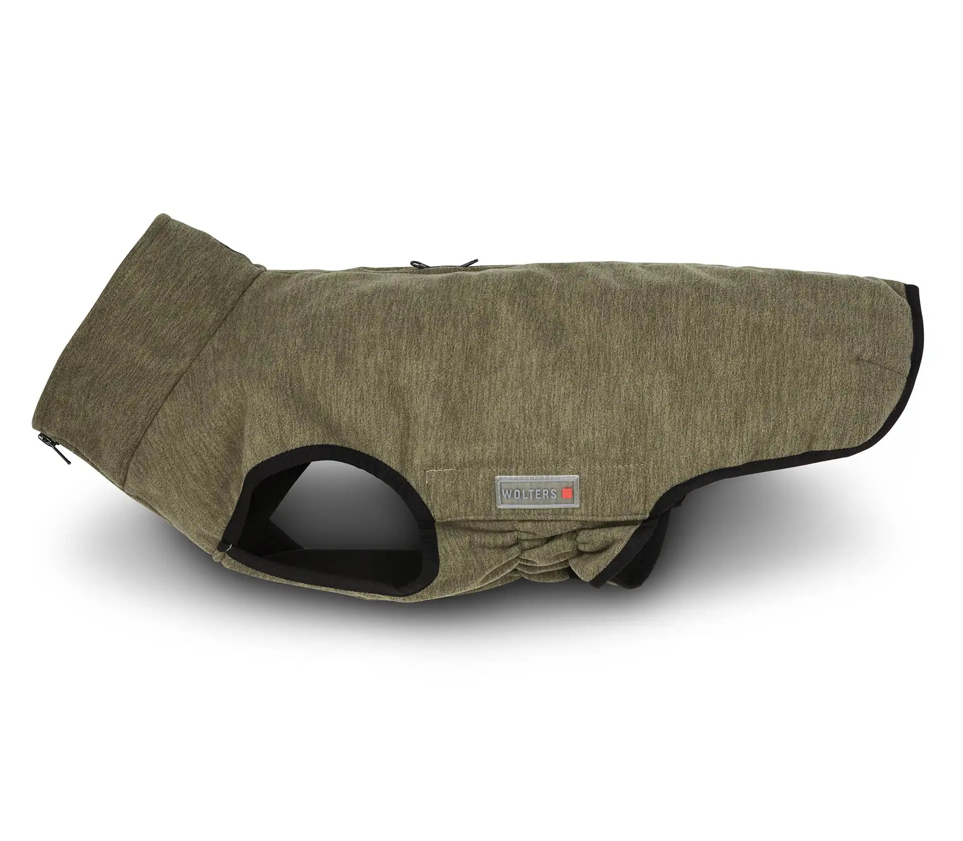 Wolters Fleecejacke Casual Oliv-Meliert | Hundebekleidung für jedes Wetter | Hundejacke Größe 22 (Rückenlänge 22 - 24 cm)