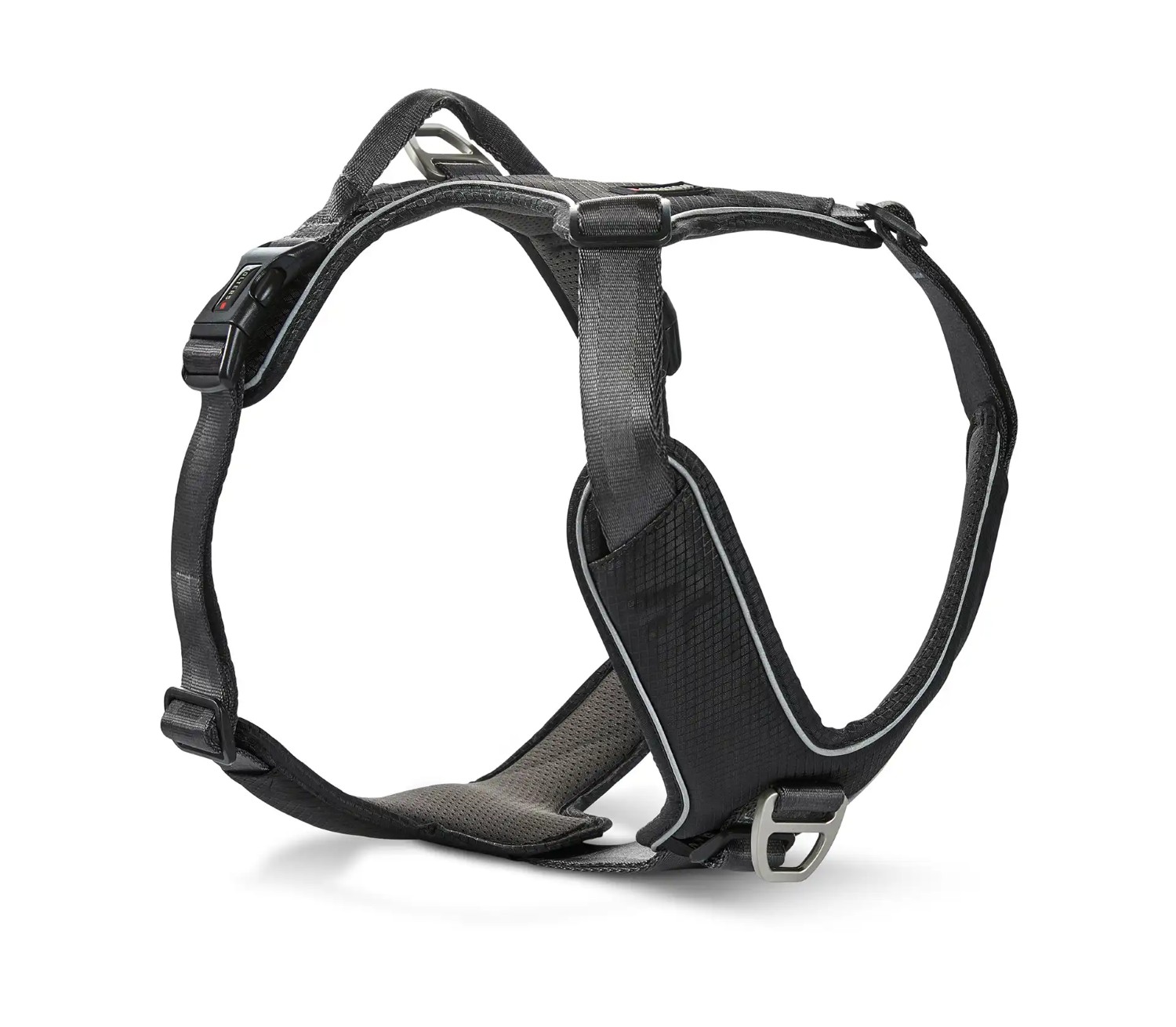 Wolters Active Pro Comfort Hundegeschirr | Brustgeschirr mit Sicherheitsverschlüssen | Farbe Schwarz-Anthrazit