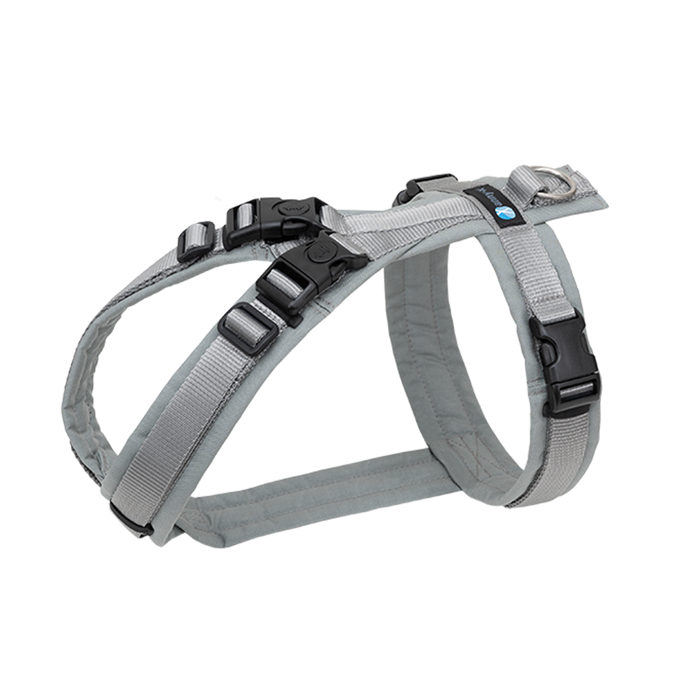 Anny-X Brustgeschirr Open Fun | Hundegeschirr für sensible Hunde | Farbe Grau-Silber | Gr. S (Brustumfang 52-64cm)