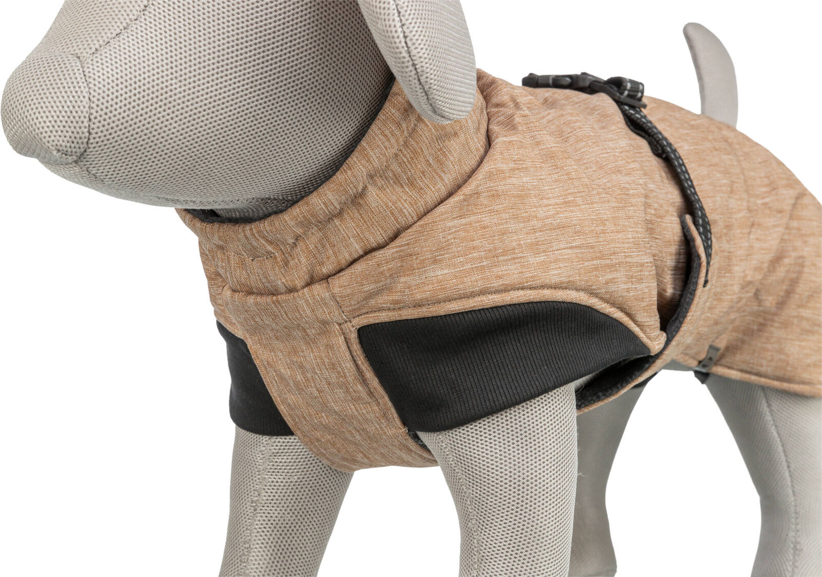 TRIXIE Wintermantel Riom | Wintermantel für Hunde – warm, wasserdicht | Farbe Sand | Gr. L 55 cm Rückenlänge