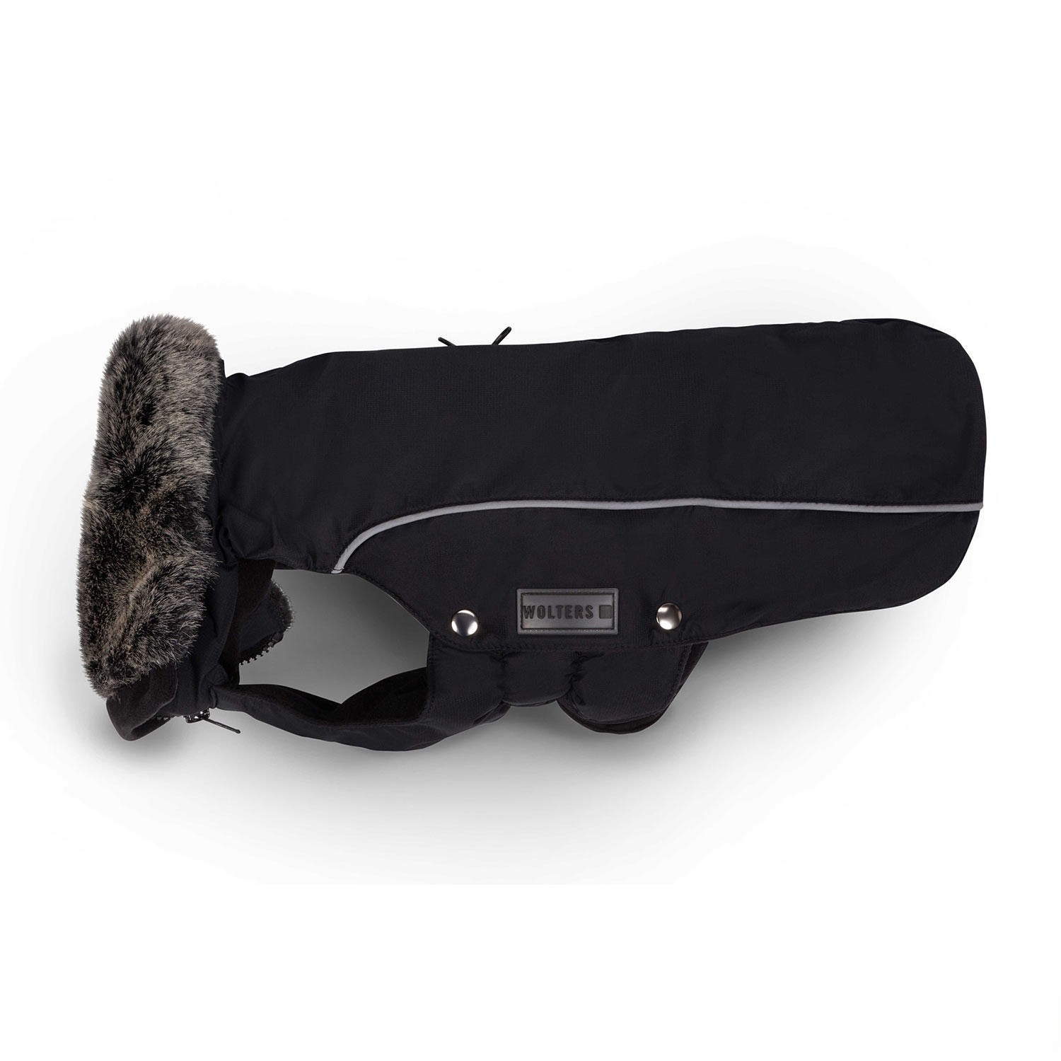 Wolters Winterjacke Amundsen | Wintermantel für Hunde – warm, wasserdicht | Farbe Schwarz | Gr. 20 (Rückenlänge 19 - 21 cm)