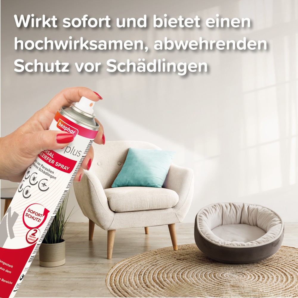 Beaphar VETOplus Universal Ungeziefer Spray | zur Behandlung von Schlafplätzen, Teppichen, Laufwegen, Möbeln | Dose 750 ml