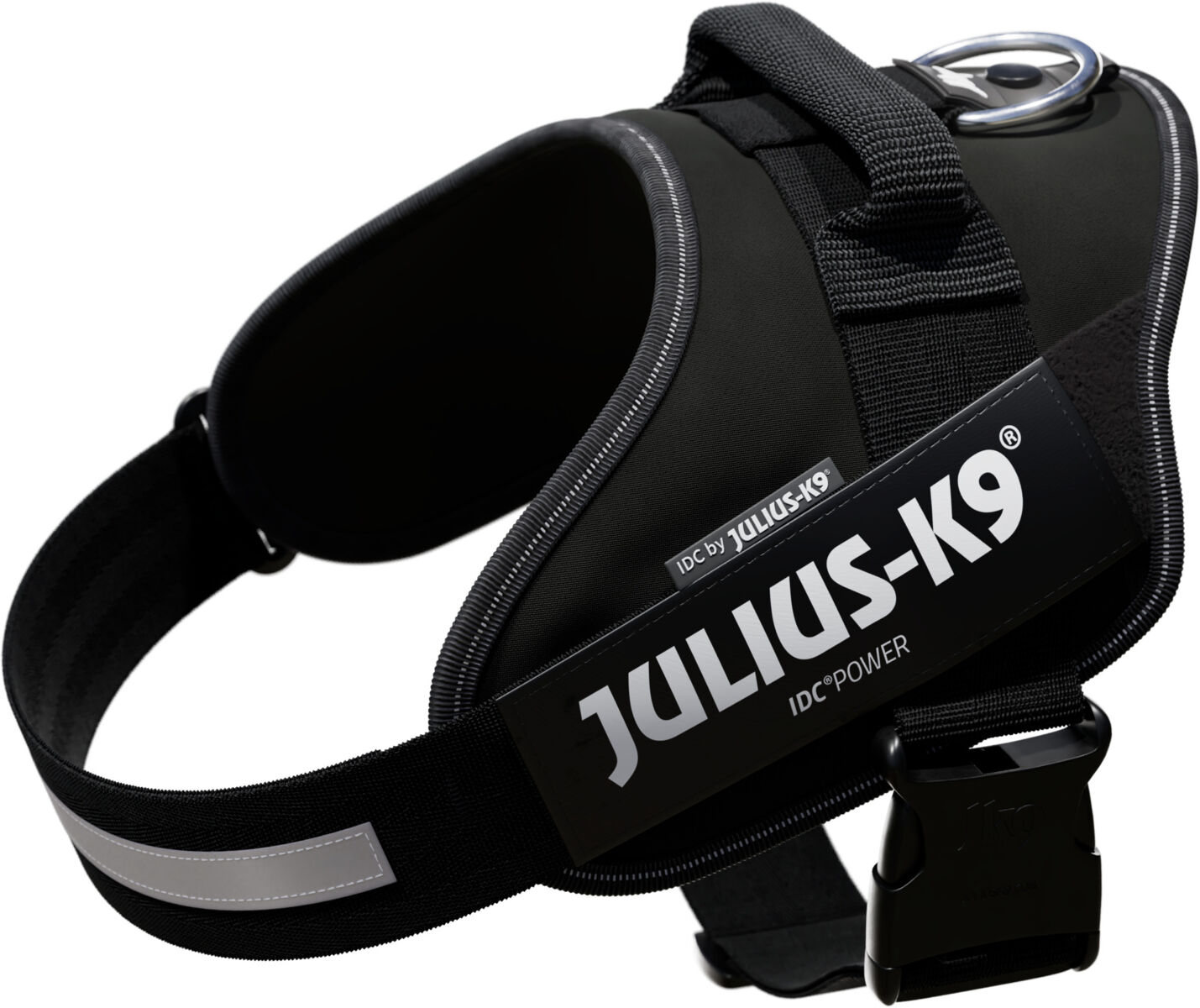 Julius-K9® IDC® Powergeschirr | Professionelles Hundegeschirr in Schwarz Gr. 1 / L (Brustumfang 66-85 cm)