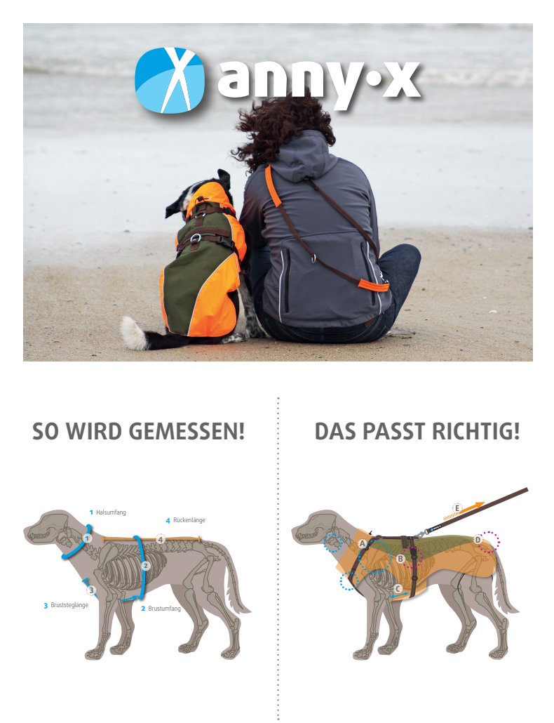 Anny-X Mantelgeschirr Lightning Leuchtpink| Hundegeschirr mit integriertem Regenschutz | Gr. L | 68 cm