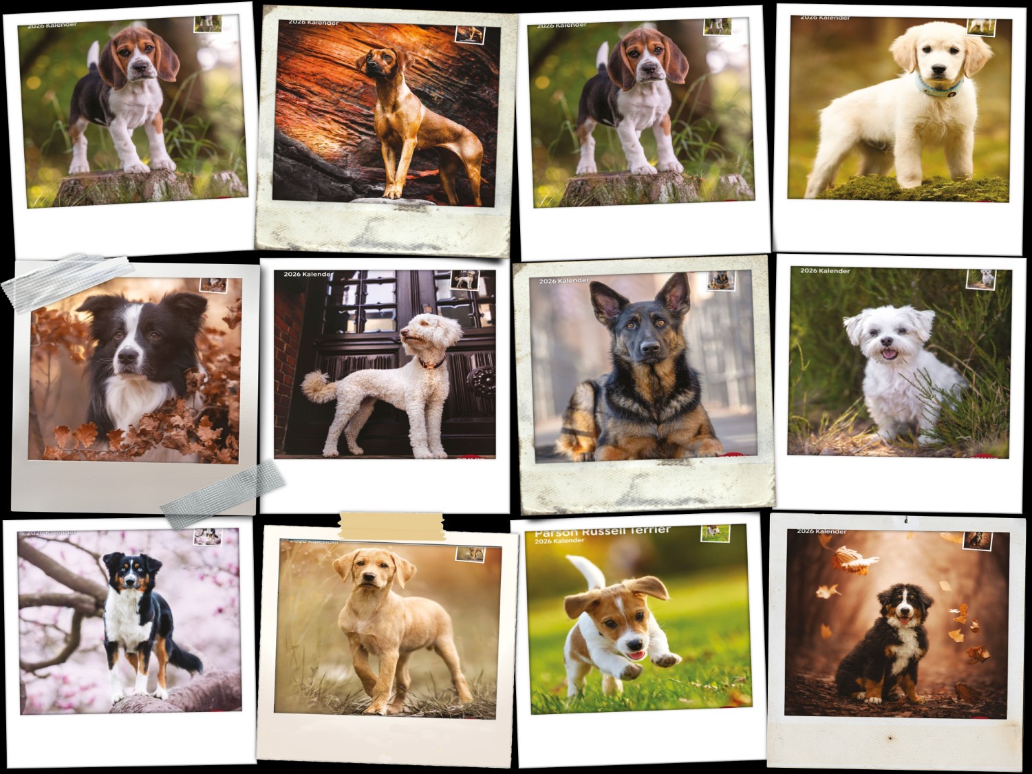Trixie Motivkalender 2026 | Jahreskalender mit verschiedenen Motive und Themen |  Hunde Katze Pferde Wölfe Welpen Meerschweinchen