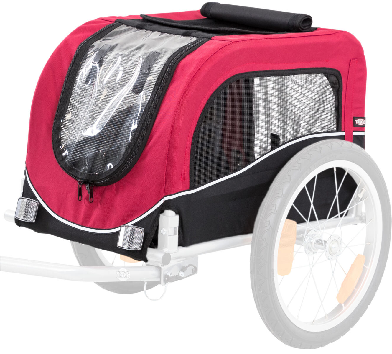 Trixie Ersatzbezug für Fahrrad-Anhänger Modell 12813 | Farbe Schwarz-Rot - Größe S