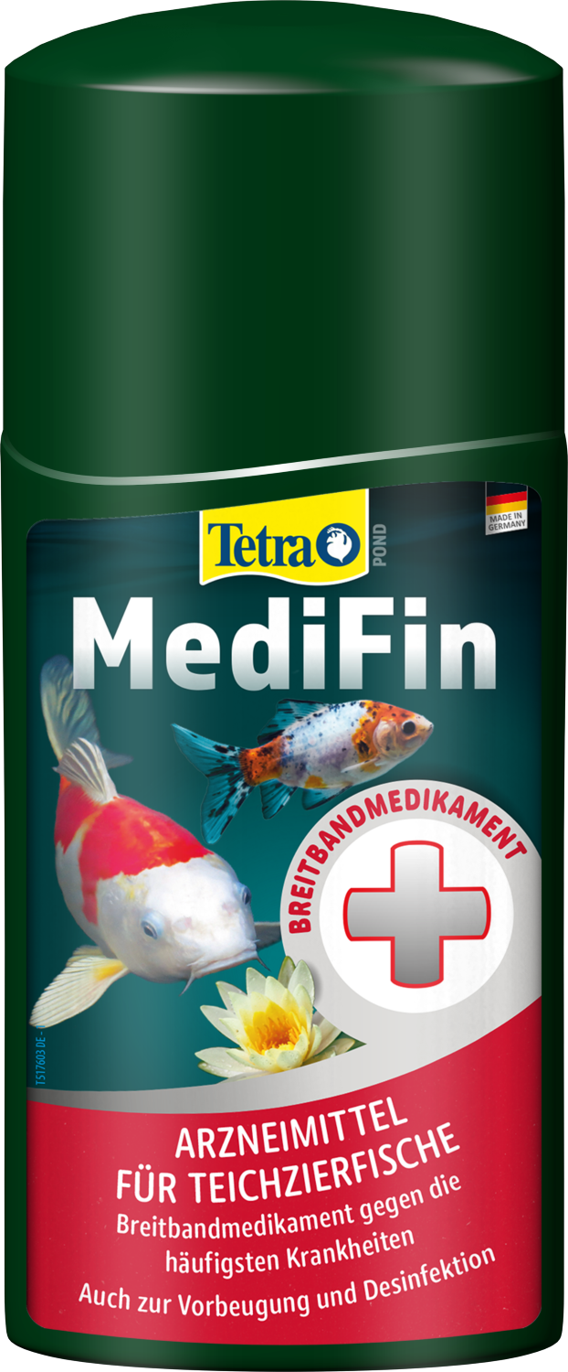 Tetra Pond MediFin | Breitbandmedikament für gesunde Teichfische | Arzneimittel für Teichzierfische | Inhalt: 0,25 l
