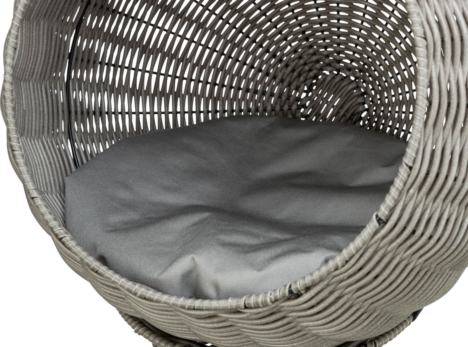 Trixie Kuschelhöhle Amalia | Hochsitz für Katzen aus Polyrattan für Außen und Innen | Maße: Ø 42 cm x 70 cm | Farbe Grau