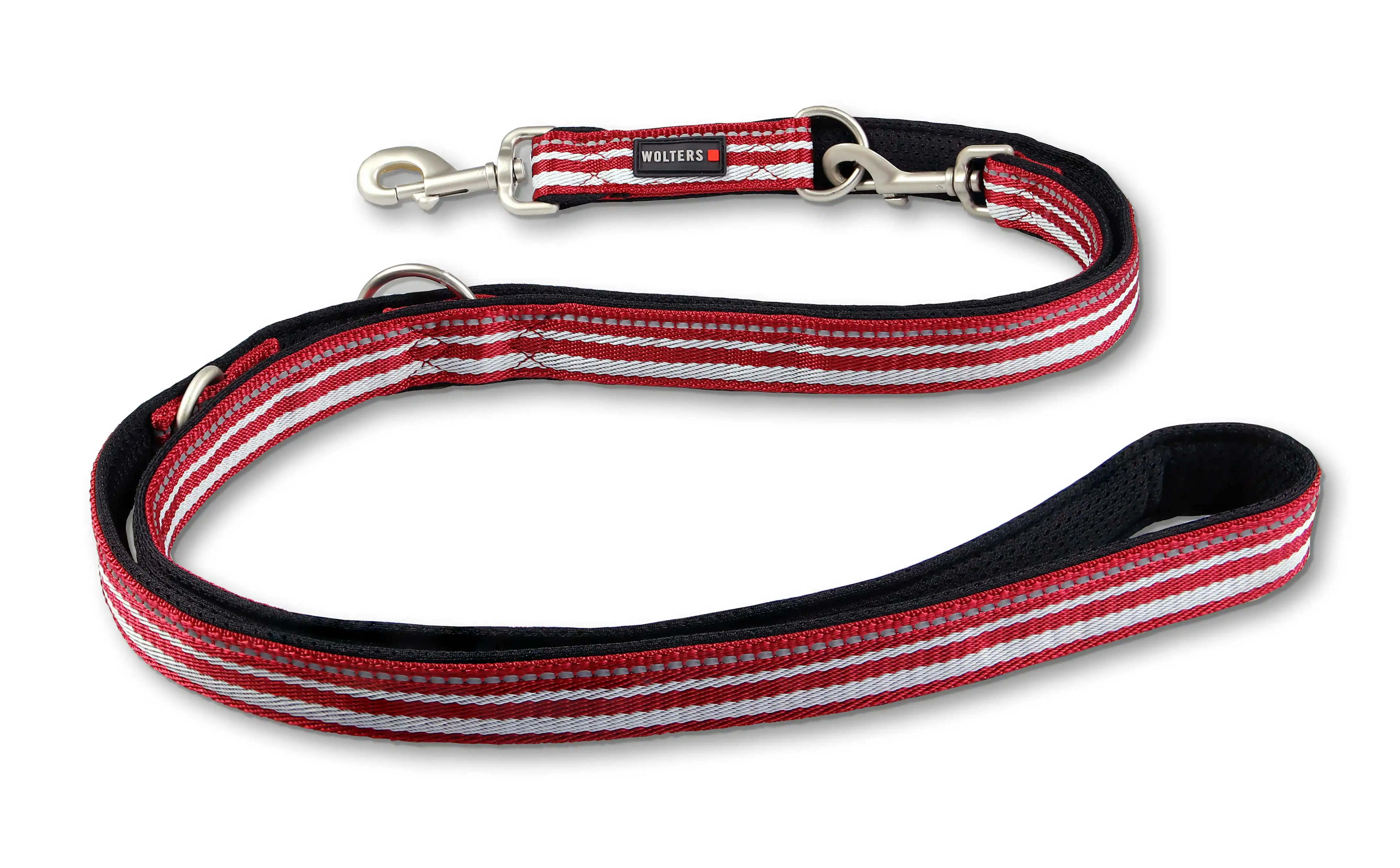 Wolters Active Pro Führleine | Farbe Rot-Silber | Größe M/L - 200 cm x 20 mm