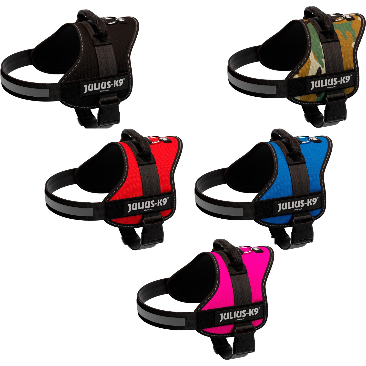Julius-K9® Powergeschirr® | Hundegeschirr | Rot Gr. 1 / L (Brustumfang 66-85 cm)