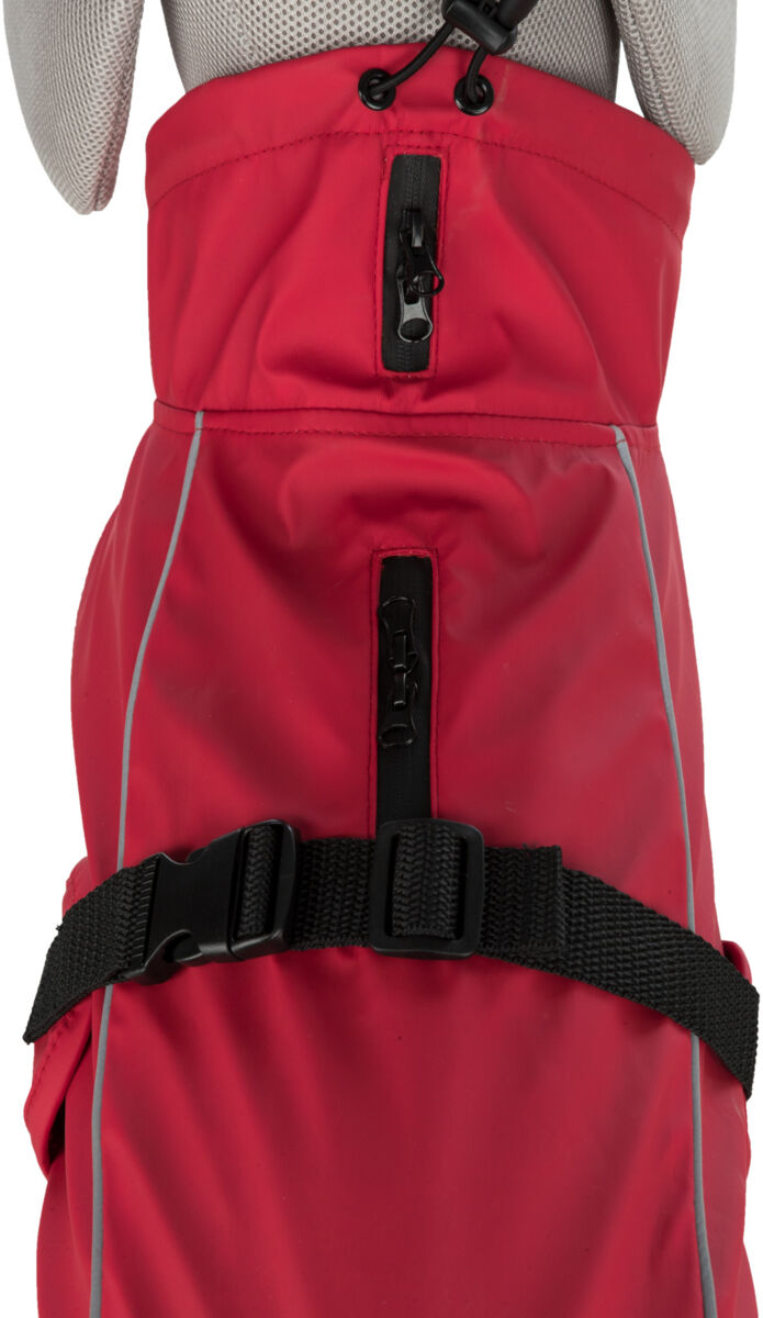 TRIXIE Regenmantel Vimy | Friesennerz für Hunde – Schutz vor Wind und Regen | Farbe Rot S 40 cm Rückenlänge