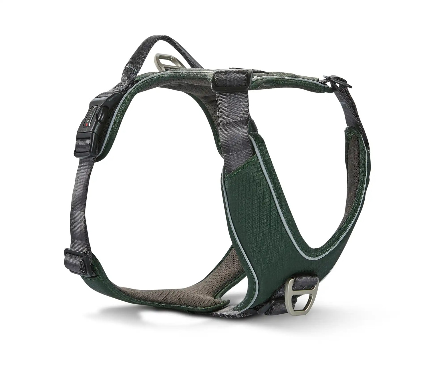 Wolters Active Pro Comfort Hundegeschirr | Brustgeschirr mit Sicherheitsverschlüssen | Farbe Grün-Anthrazit