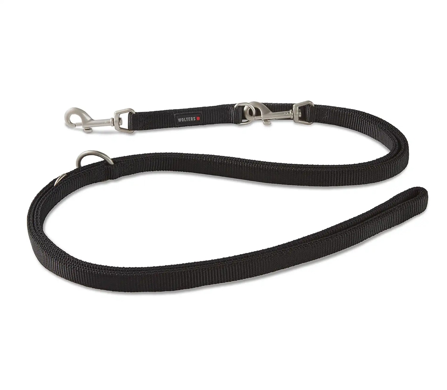 WOLTERS Professional Führleine Schwarz | Dreifach verstellbare Hundeleine aus robustem Nylon | Größe XL (200 cm x 25 mm)