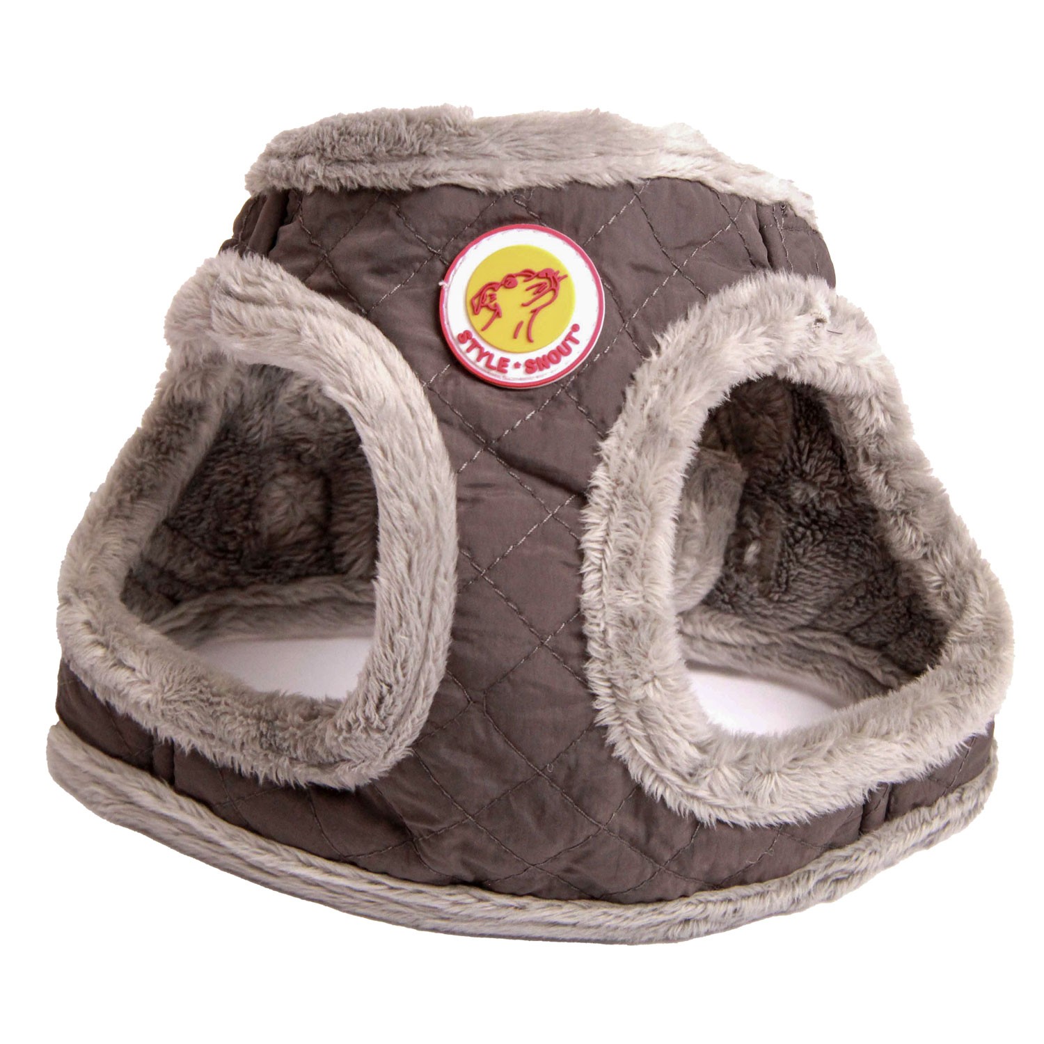 StyleSnout® Soft&Style Brustgeschirr Grau | kuscheliges Brustgeschirr mit Webpelz-Innenfutter | Gr. XS - 1,5 bis 2,5 kg