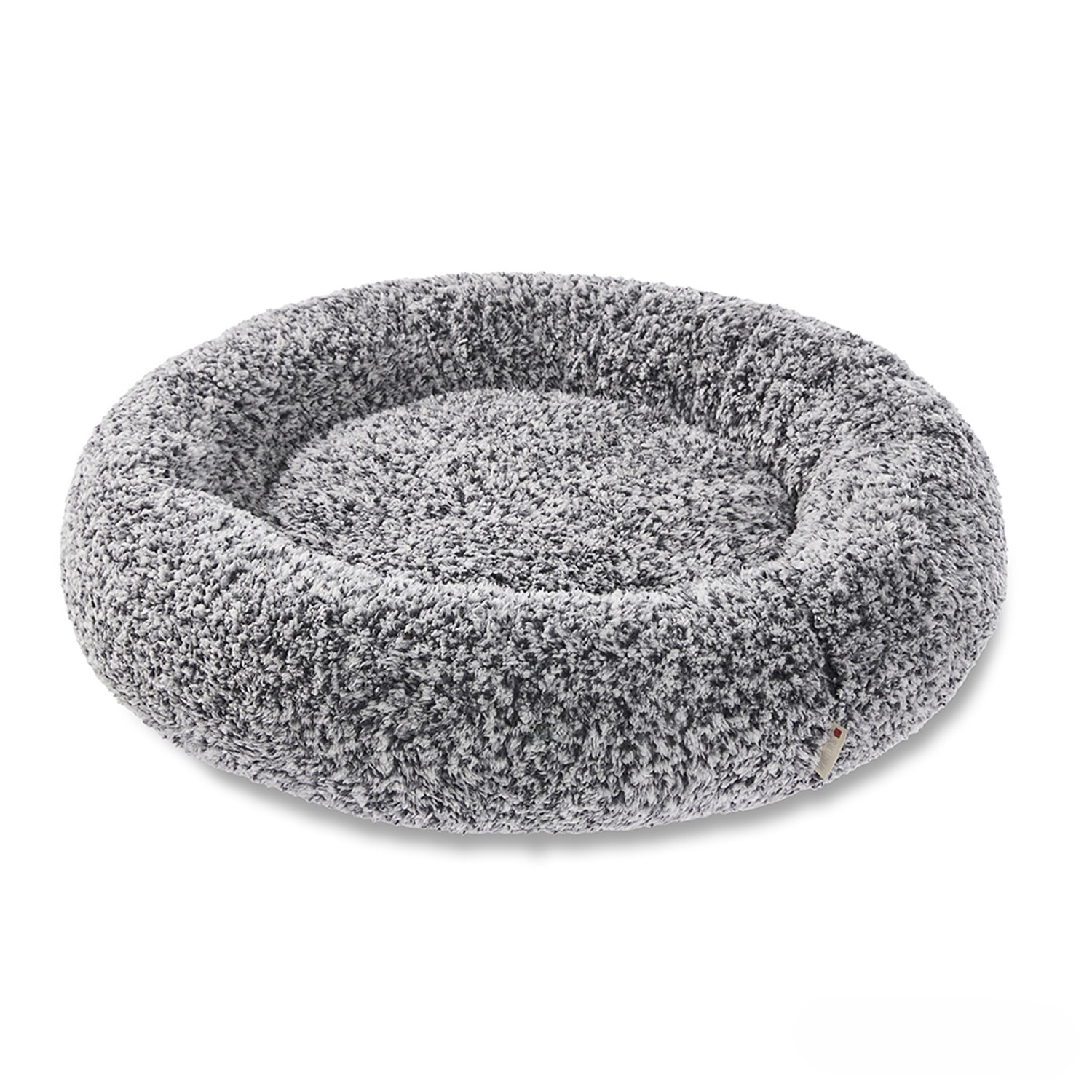 WOLTERS Hundekörbchen Sweet Dreams | Hundebett aus besonders kuscheligem OEKO-TEX® Plüsch | Salt-Pepper - Gr. S (Ø 50 cm x 16 cm)
