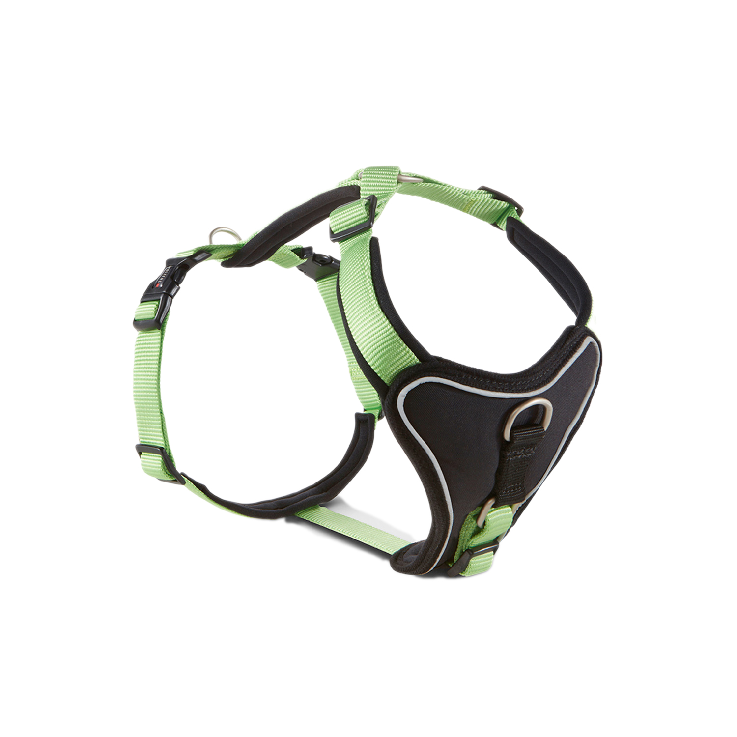 WOLTERS Professional Comfort Hundegeschirr | Brustgeschirr mit Neopren-Polsterung | Kiwi-Schwarz - Gr.-1 (27-32 cm) - Breite 15 mm