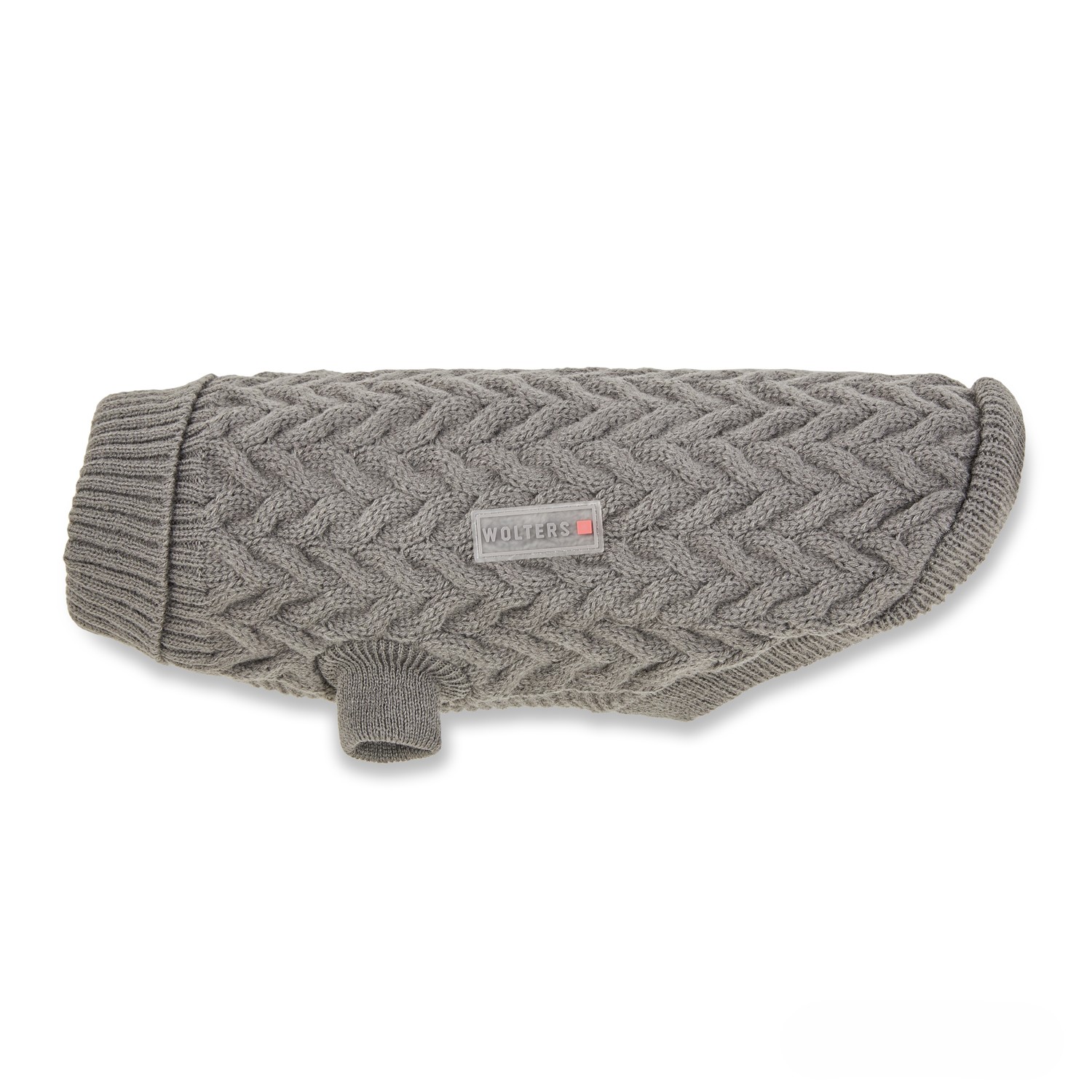Wolters Strickpullover Isolde Anthrazit | Hundepullover mit klassischen Fischgrät-Strickmuster | Gr. 20 (Rückenlänge 19 - 21 cm)