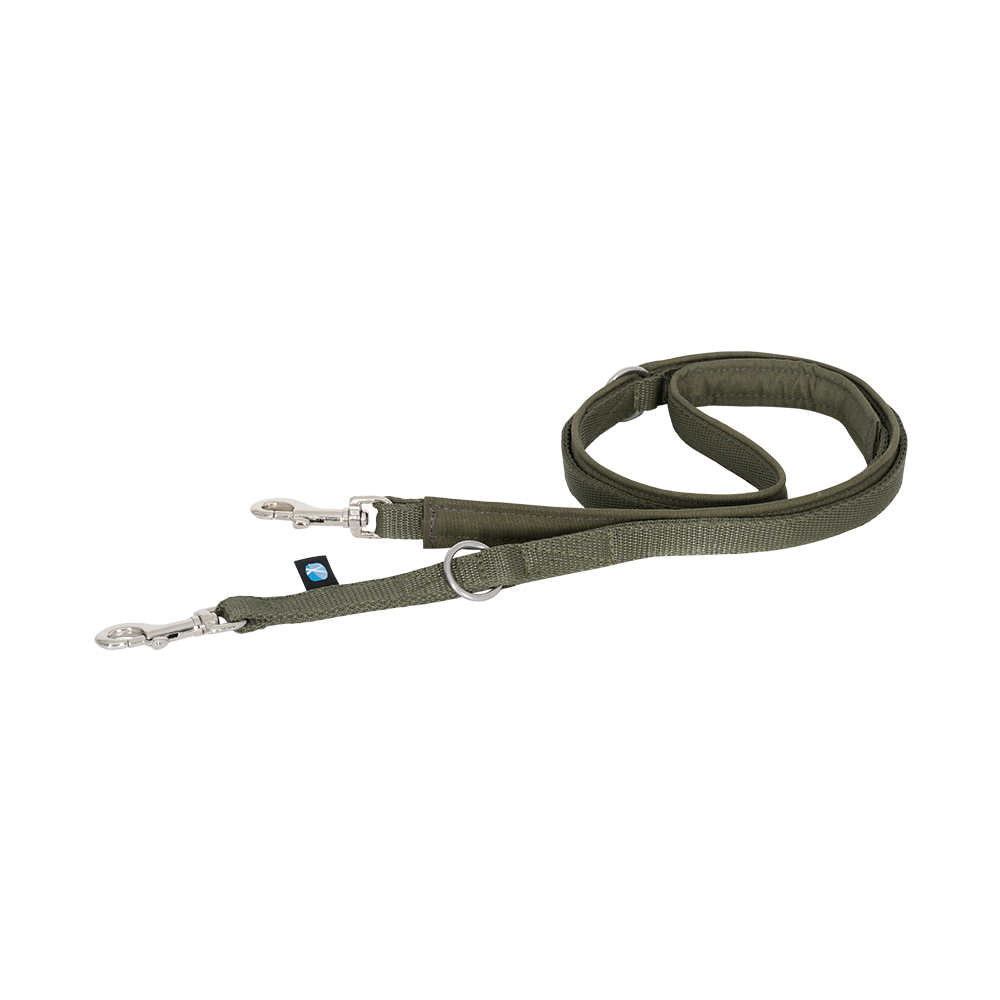 Anny·X Führleine Bolt Fun | verstellbare Hundeleine | gepolsterte Leine mit Bolzenkarabiner | Größe Middle - Farbe Oliv-Oliv