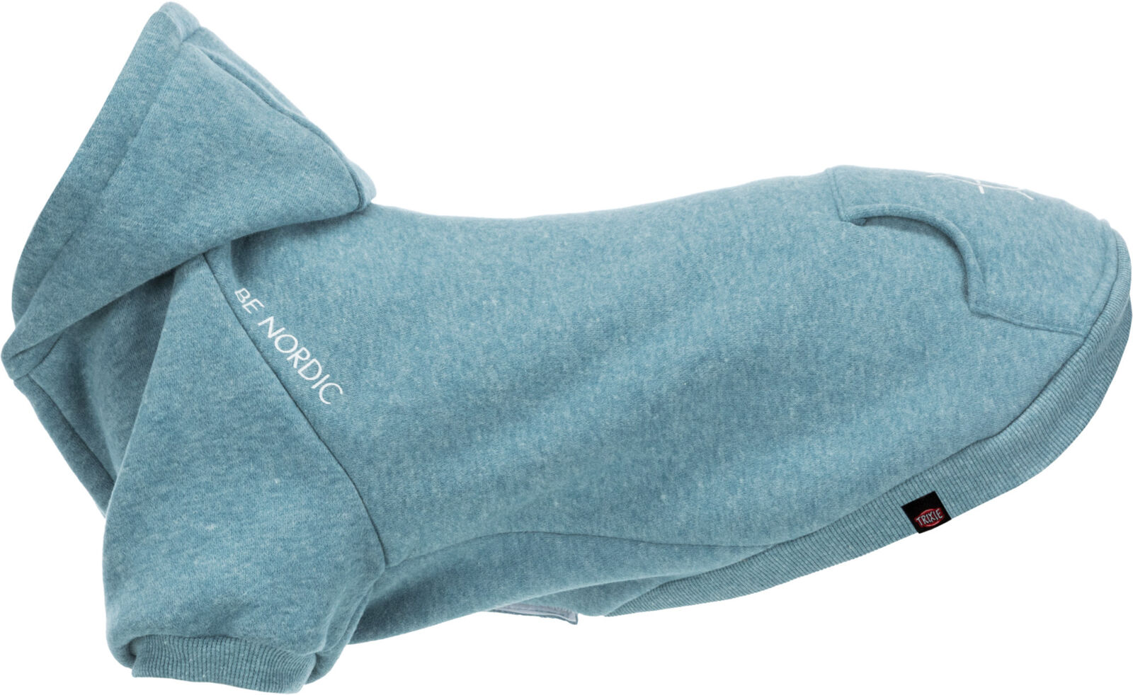 Trixie Hundepulli BE NORDIC Hoodie Flensburg | Hundepullover mit Kapuze | Farbe Petrol - Gr. XS 27 cm Rückenlänge