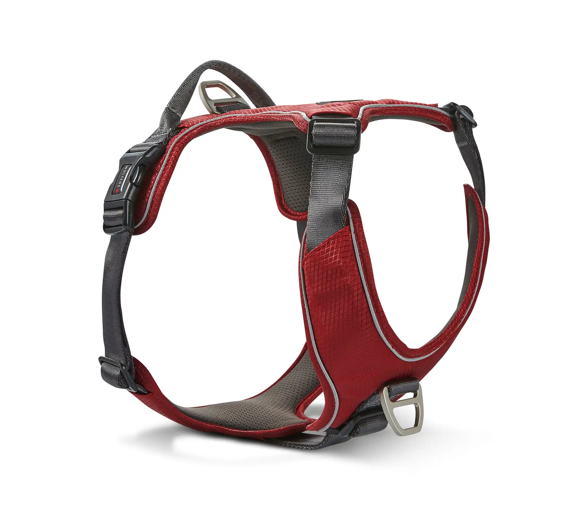 Wolters Active Pro Comfort Hundegeschirr | Brustgeschirr mit Sicherheitsverschlüssen | Farbe Rot-Anthrazit 