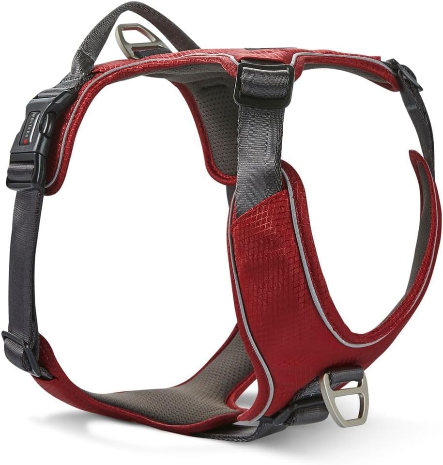 Wolters Active Pro Comfort Hundegeschirr | Farbe Rot-Anthrazit | Verstellbares Brustgeschirr mit Sicherheitsverschlüssen