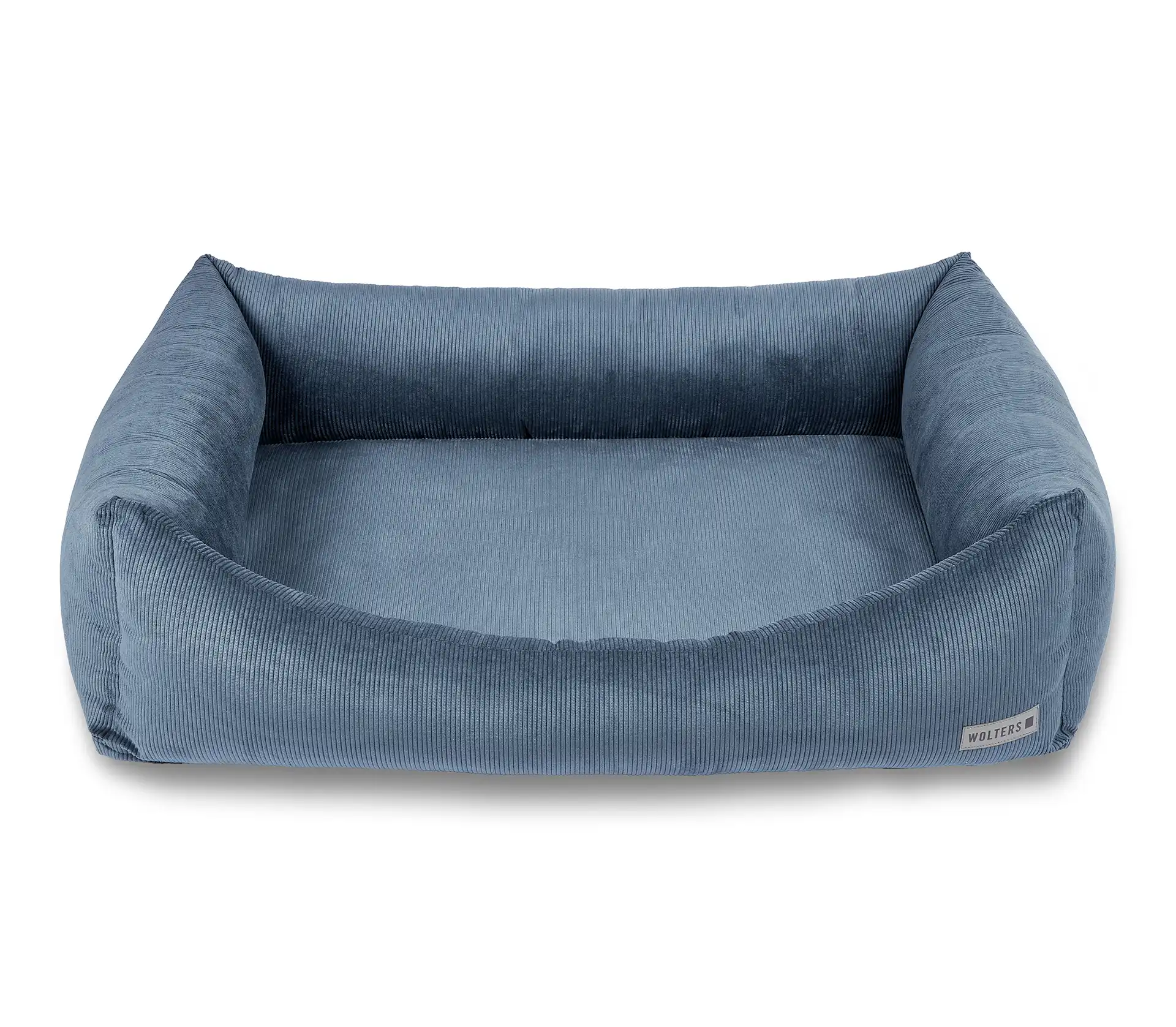 Wolters Hundeschlafplatz Fiete Cord Lounge | Größe L 100 x 78 x 24 cm | Nebelblau