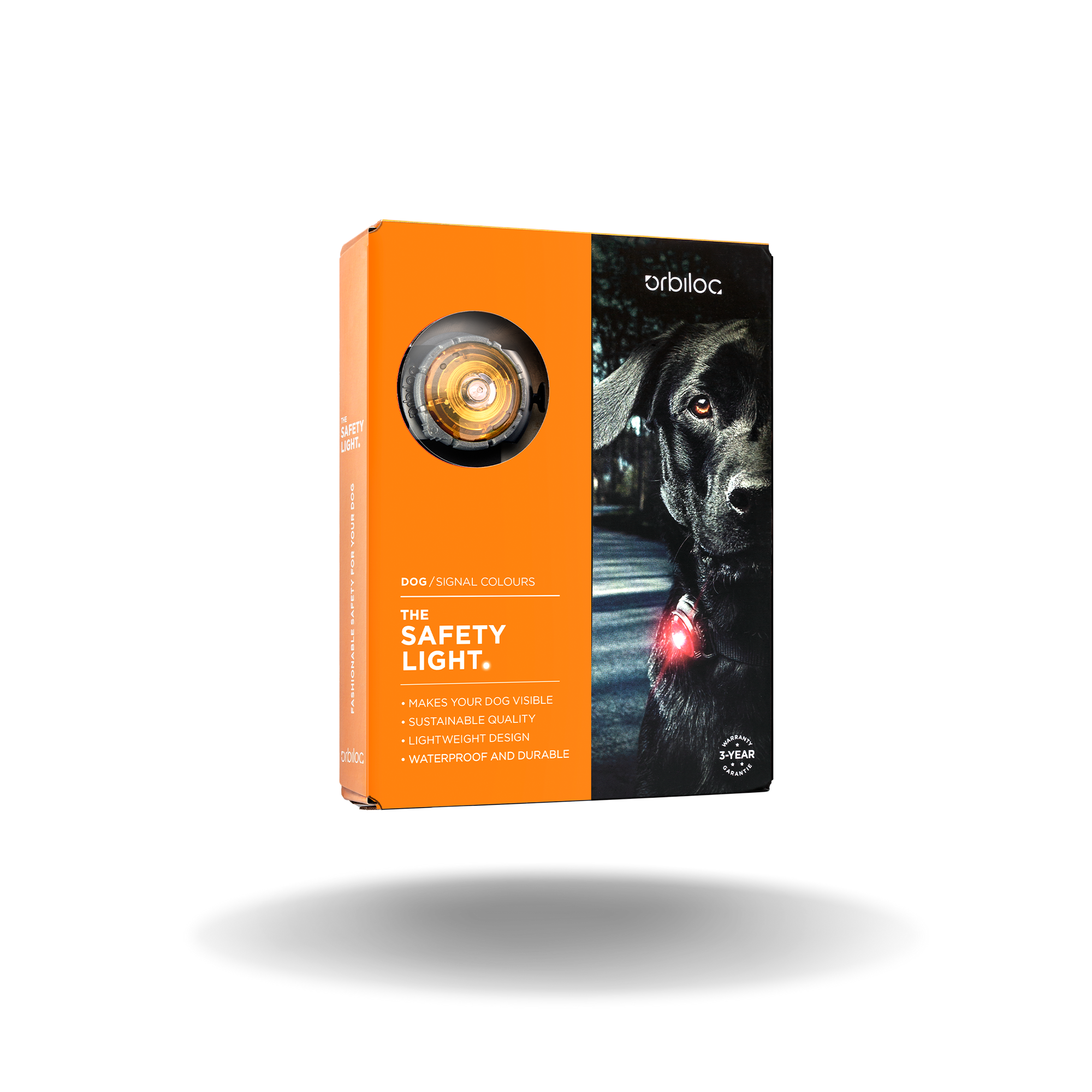 Orbiloc Safety Light | Dog Dual Yellow | Premium-Sicherheitslicht für Hunde Gelb