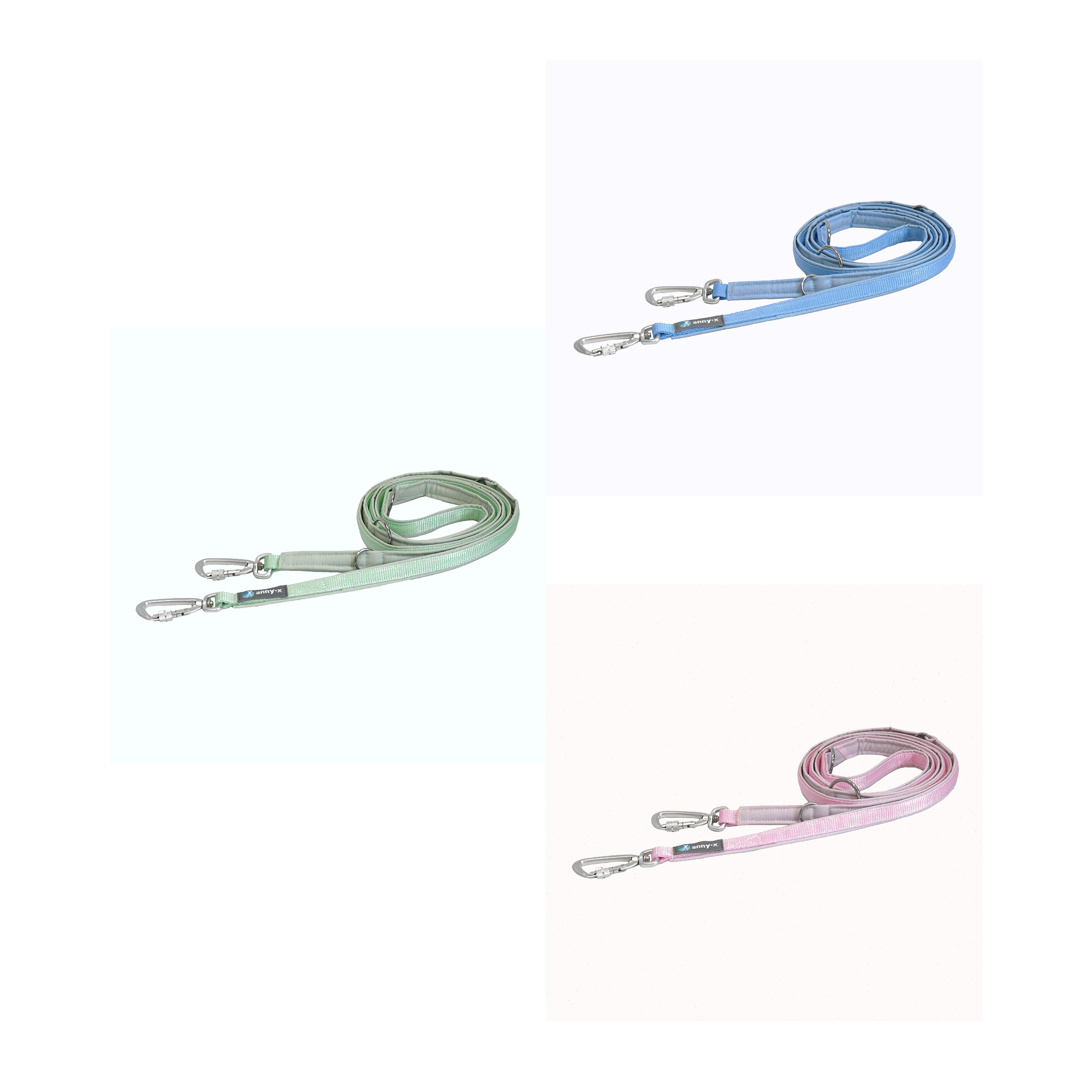 Anny·X Führleine Safety Fun Marshmallow | 4-fach verstellbare Hundeleine gepolstert | Länge 3 m - Candy Colors