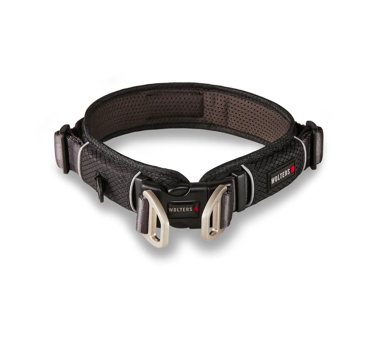 Wolters Active Pro Comfort Halsband | Schwarz-Anthrazit | Hundehalsband mit Zugbegrenzung | Gr. 1 (35-40 cm x 30 mm)