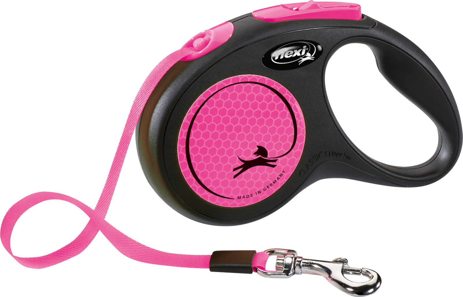 Flexi® New Neon Gurtleine | Rollleine für Hunde | Gurtlänge 3 & 5 m | Größe XS bis L für Hunde bis 50 kg