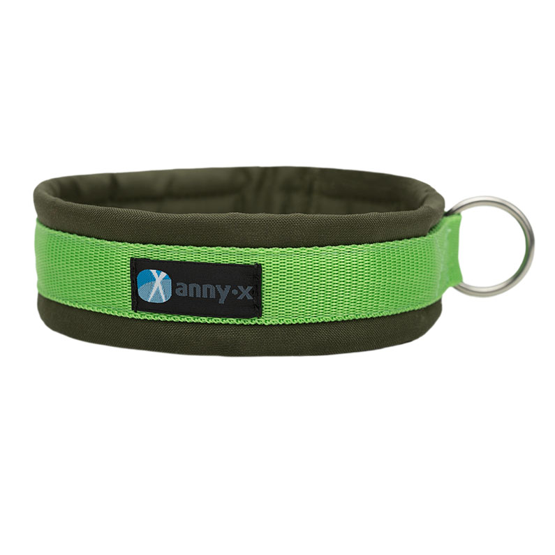 Anny·X Steckhalsband Fun Oliv-Hellgrün | Gepolstertes Hundehalsband | Größe 2 (27-33 cm)