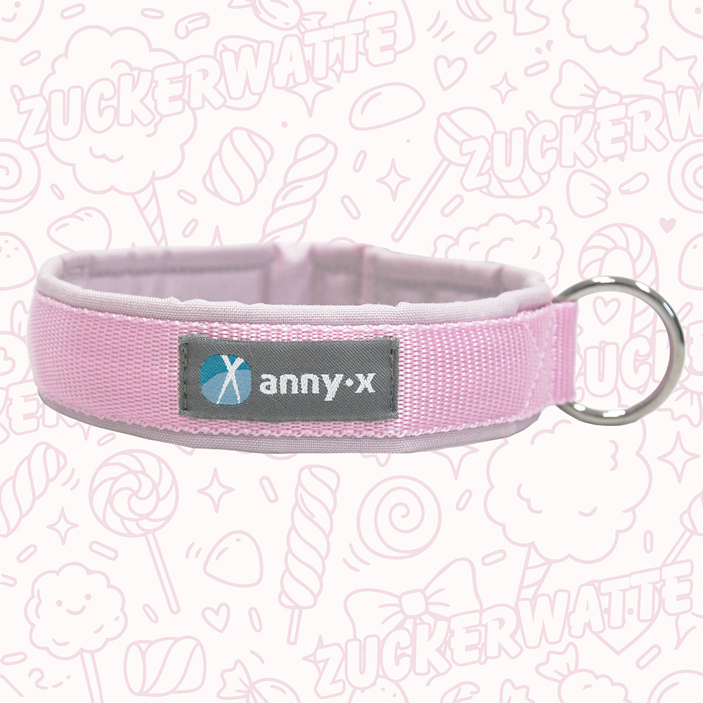 Anny·X Steckhalsband Fun Zuckerwatte | Gepolstertes Hundehalsband | Größe 2 (27-33 cm)