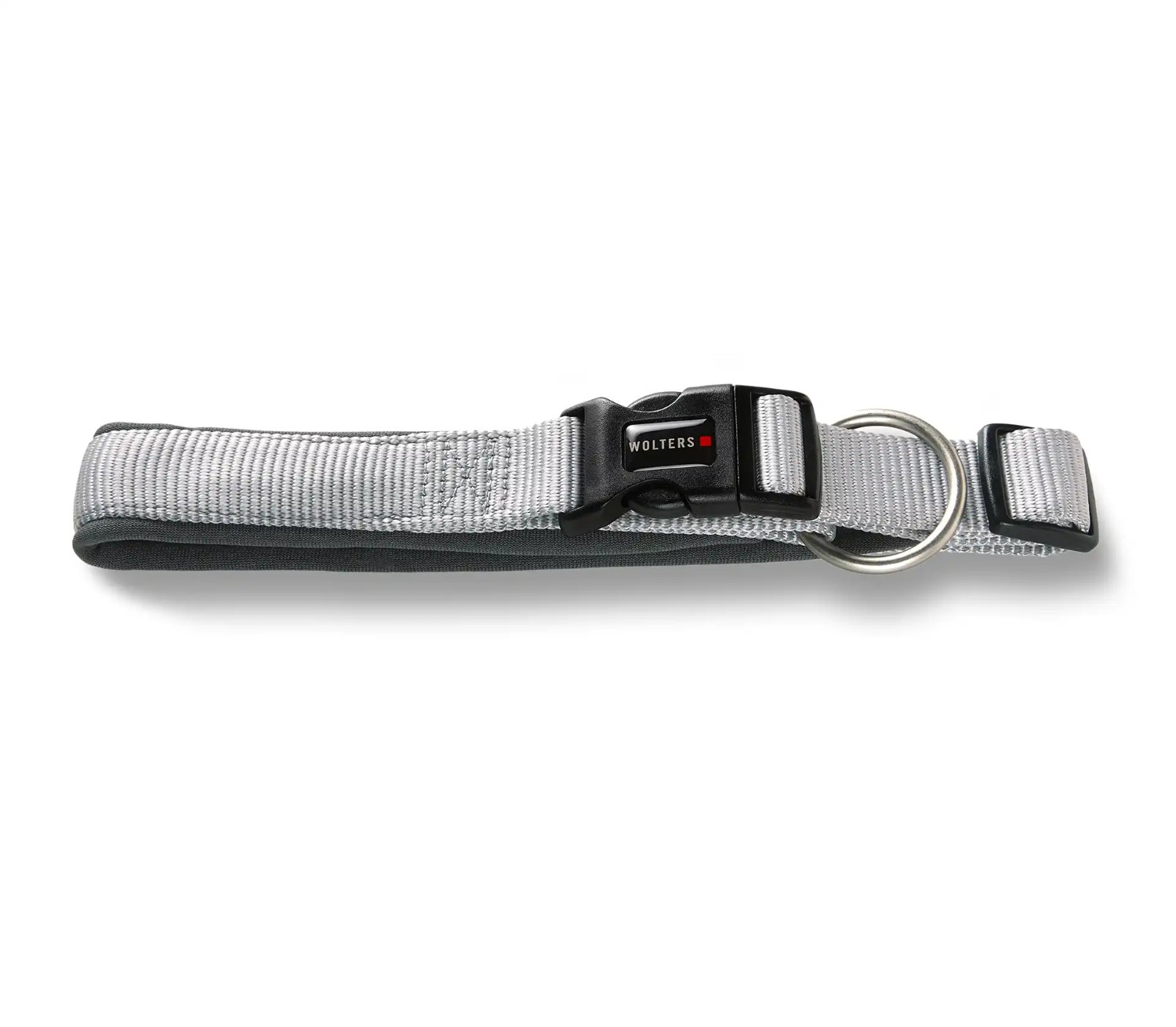 WOLTERS Professional Comfort Hundehalsband Grau-Silber | Neopren-Polsterung & Schnellverschluss | Gr. -1 (20-24 cm x 15 mm)